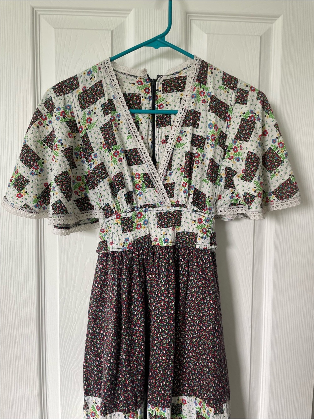 Cotton Handmade Floral Patchwork Maxi Dress